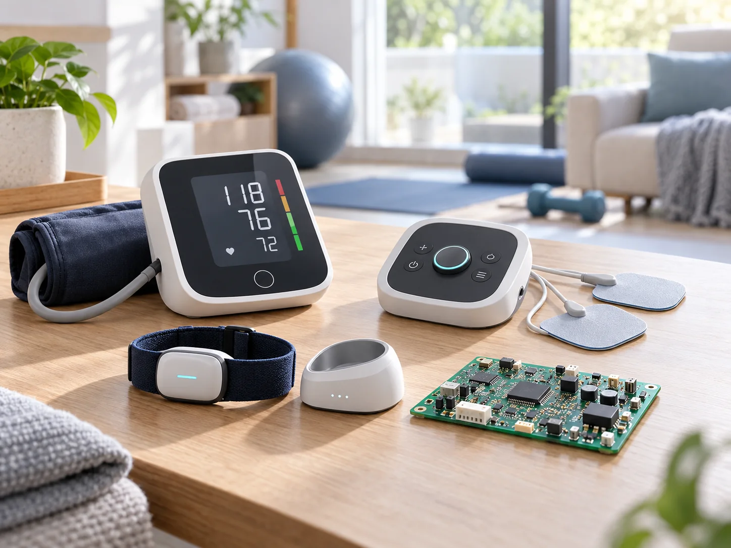 Home health and rehabilitation devices with control PCB