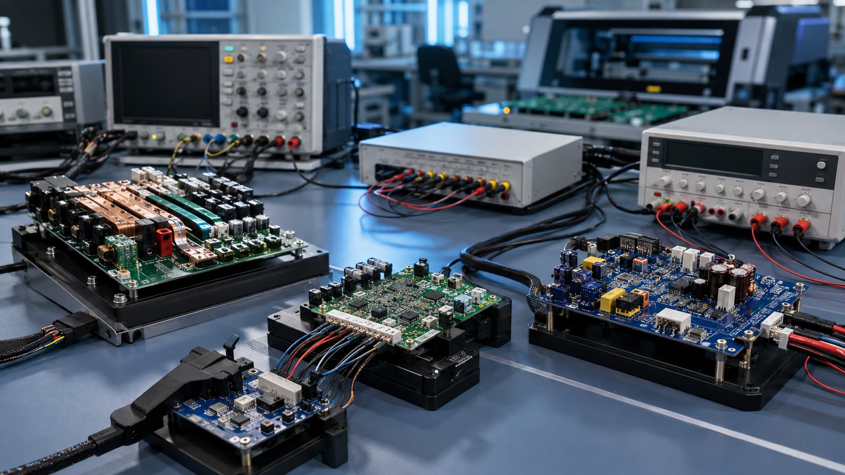 Functional testing of power-tool motor controller BMS and charger PCB assemblies