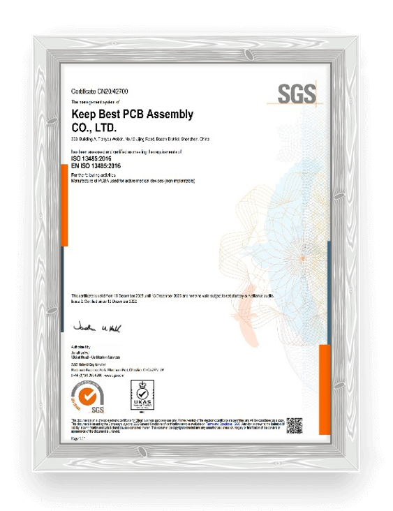 ISO 13485 certificate