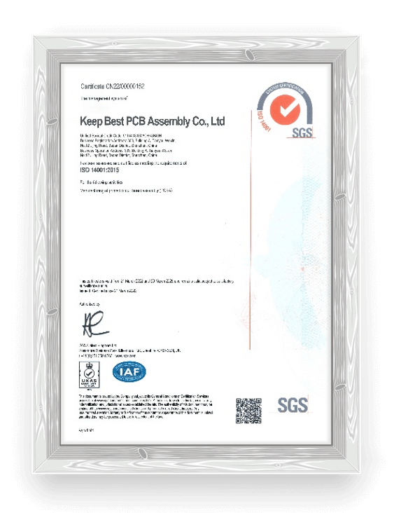 ISO 14001 certificate